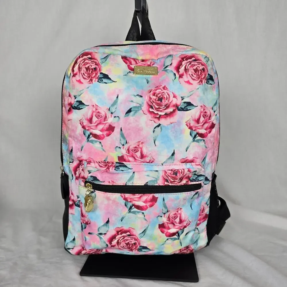 Betsey Johnson Floral Backpack Pink Blue 14